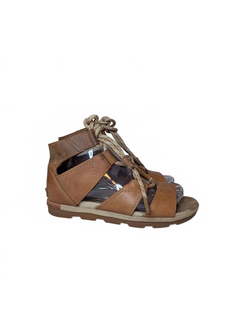 Sorel Women's Torpeda Lace II Tan Brown Leather Sandals Size 8.5